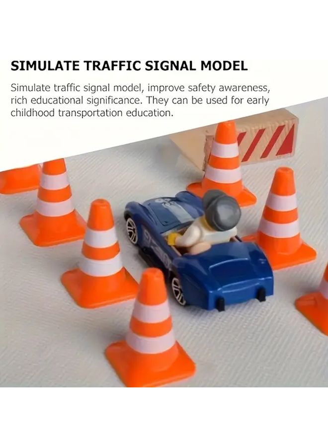 30Pcs Mini Traffic Signs And Barrier Cones Realistic Road Scene Models - Image 2